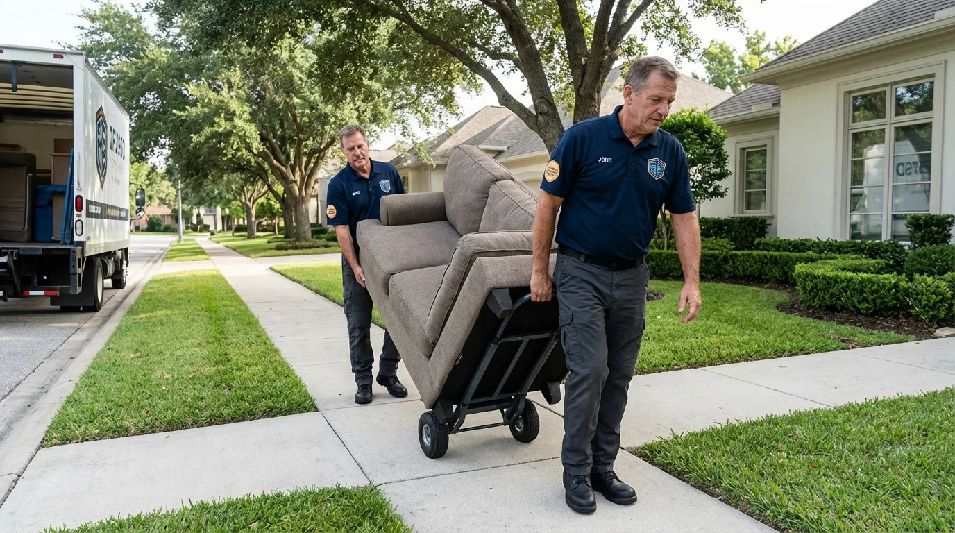 Local residential moving crew loading furniture in Cherryville, NC